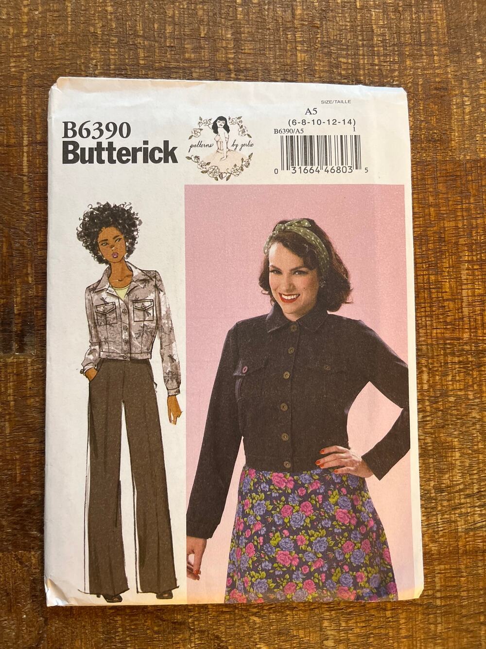 Butterick Sewing Pattern B6390 Retro Rockabilly Jean Denim Jacket 6-14 UNCUT